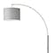 Homeroots Brushed Steel Arc Arm, Adjustable Grey Fabric Shade Reading Nook Floor Lamp 372711 - alternate 4